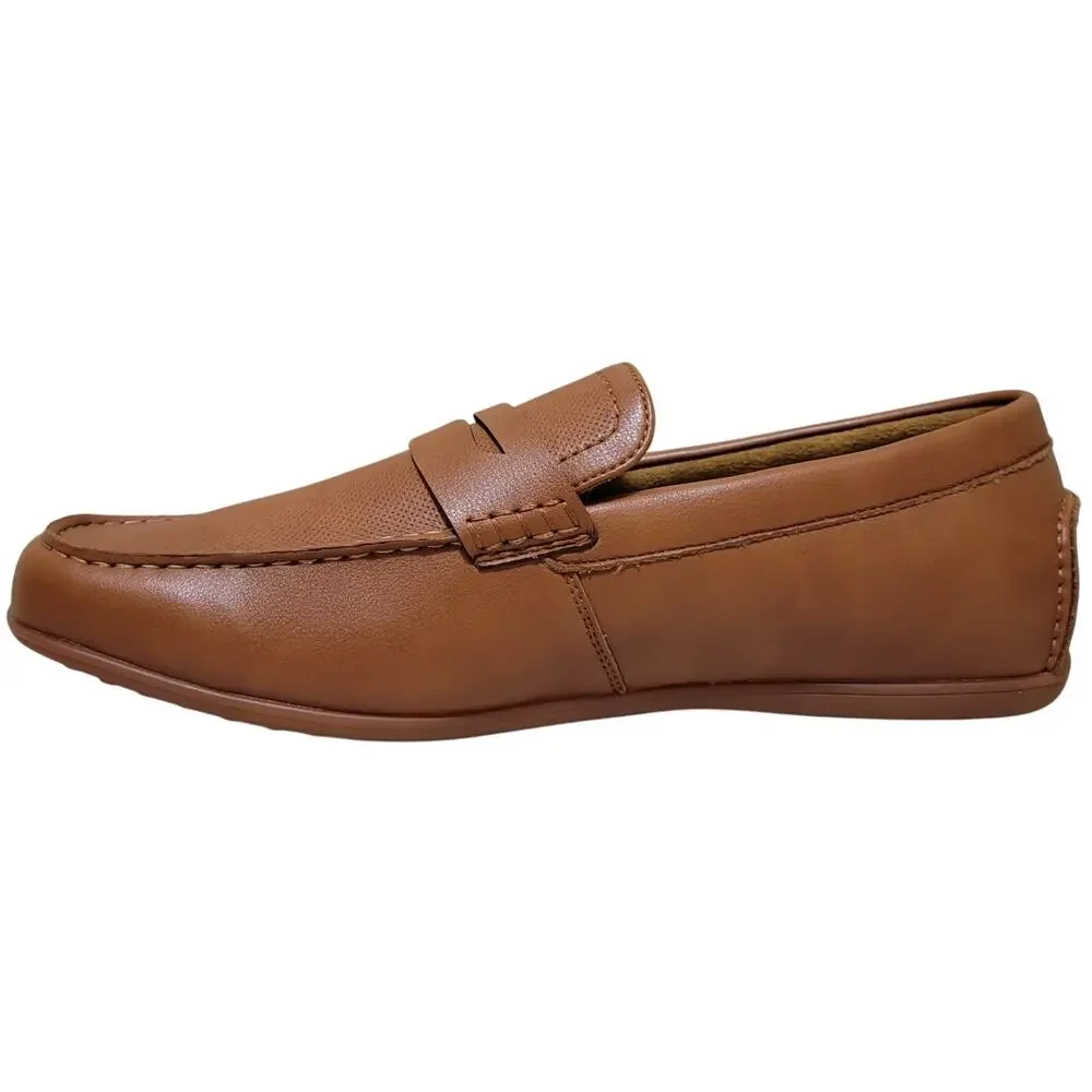 Vance Co. Men Yates Slip On Penny Loafers Size US 11.5M Tan Brown Faux Leather